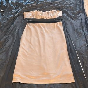 Strapless Gold and Black Dress